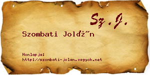 Szombati Jolán névjegykártya