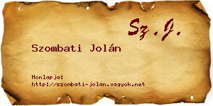 Szombati Jolán névjegykártya