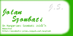 jolan szombati business card